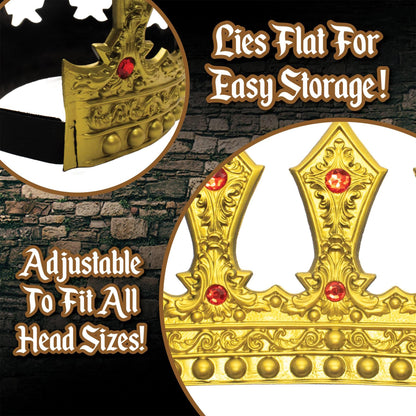 King's Gold Adjustable Foam Crown, Adult