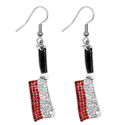 Rhinestone Cleaver Costume Earrings
