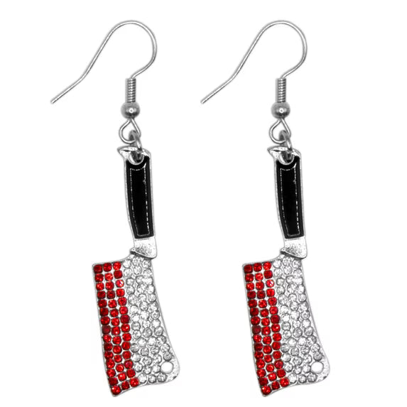 Rhinestone Cleaver Costume Earrings