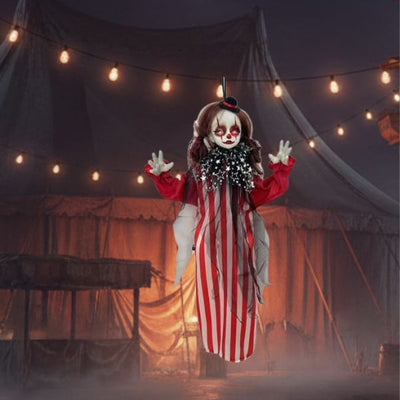 Light Up Hanging Clown Kids 80cm - Striped Clown