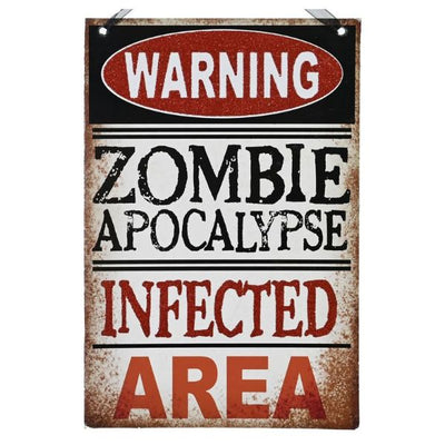 Warning Zombie Apocalypse Hanging Sign 29.5cm