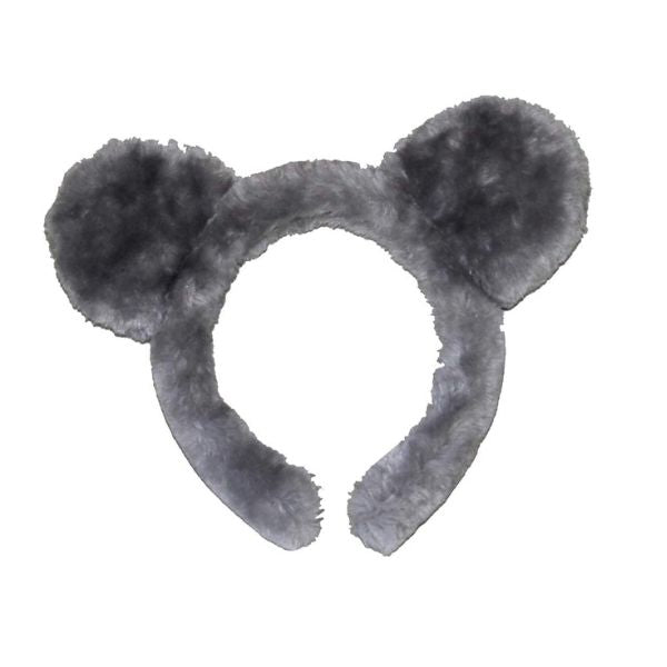 Grey Plush Fur Animal Ears Headband