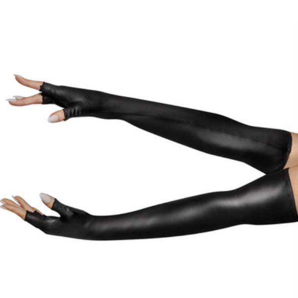 Black Sleek Fingerless Gloves
