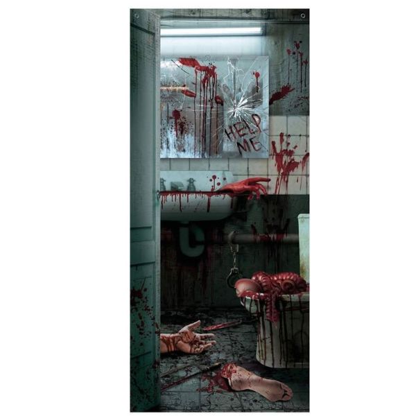 Gory Zombie Door Decoration 1.8m-Body Parts
