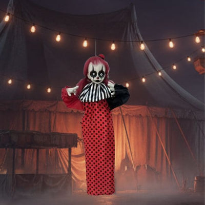 Light Up Hanging Clown Kids 80cm - Red Clown