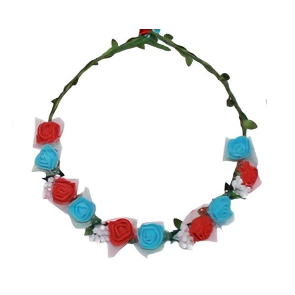 Flower Crown - Red and Blue