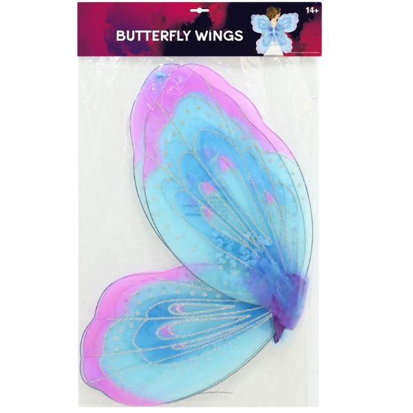 Butterfly Wings With Glitters-Blue and Pink