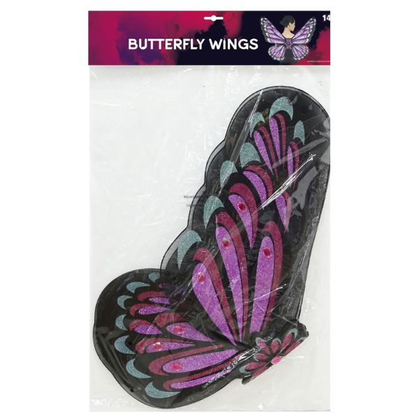Butterfly Wings With Glitters-Purple and Black