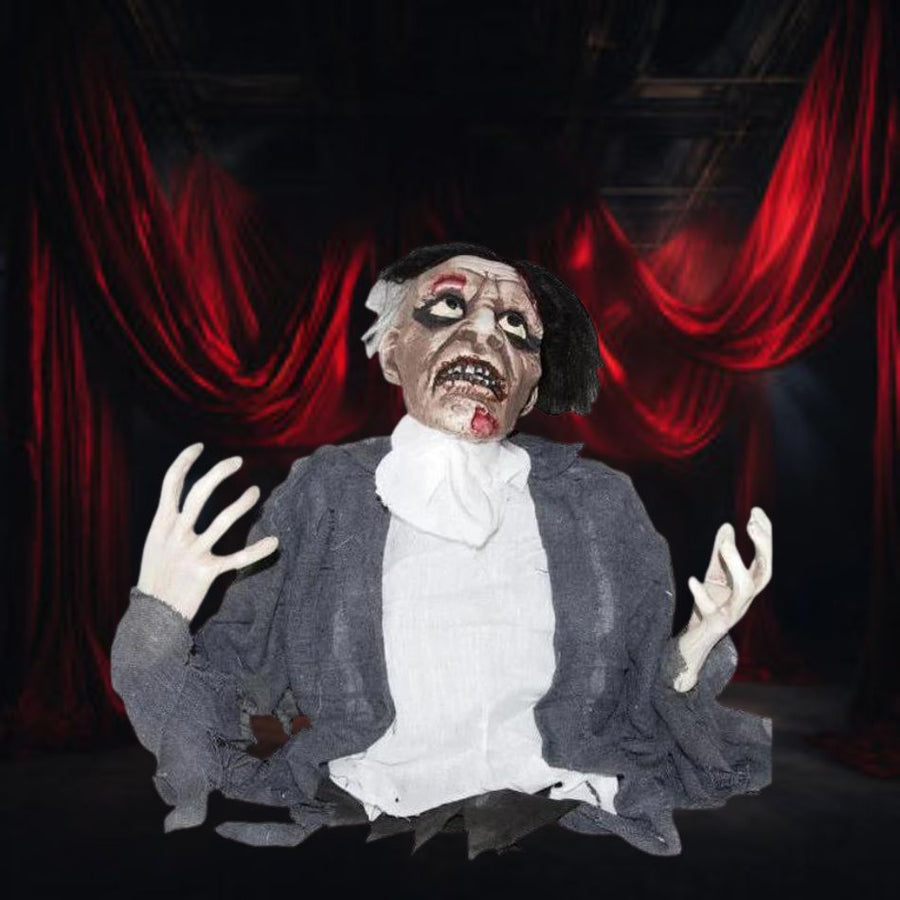 Turninghead Groundbreaker With Sound - a realistic animatronic Halloween prop for haunted houses and spooky displays