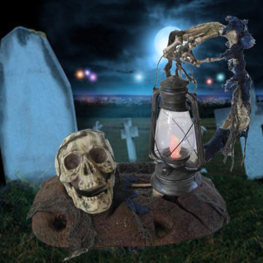18 Ground Breaker With Lantern - Spooky Halloween Decoration for Outdoor Yard Display