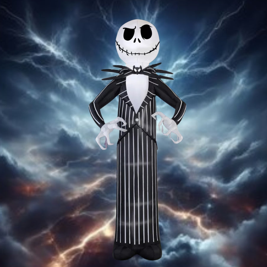 Spooky Halloween decoration: Airblown Jack Skellington Giant Inflatable with LED lights