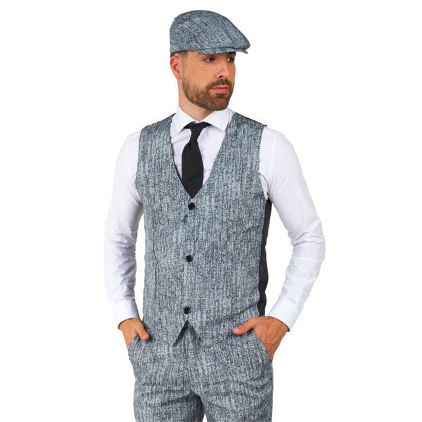 Vintage-inspired 1920's Gangster Grey Suit with pinstripe details and matching trousers