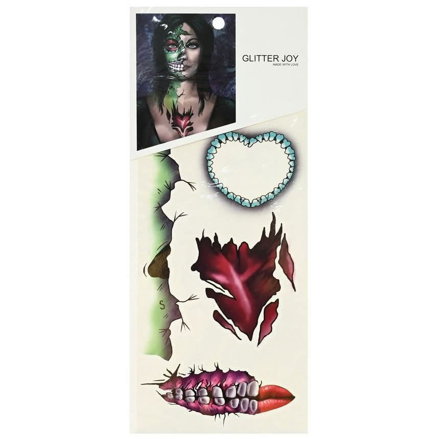 Horror Face Tattoo-Heart