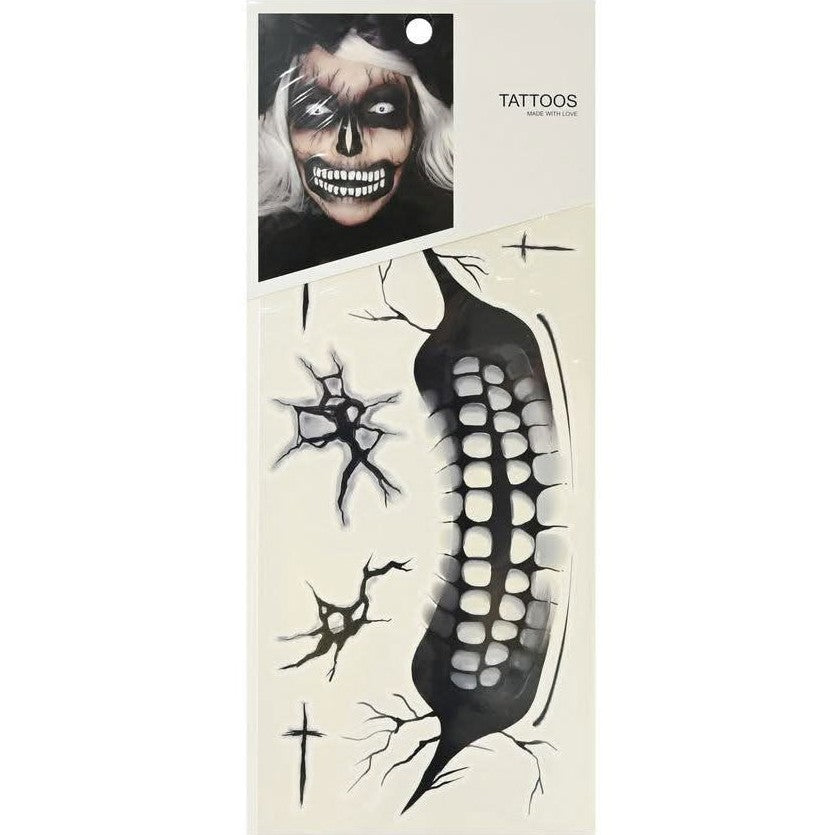Horror Face Tattoo-Grin