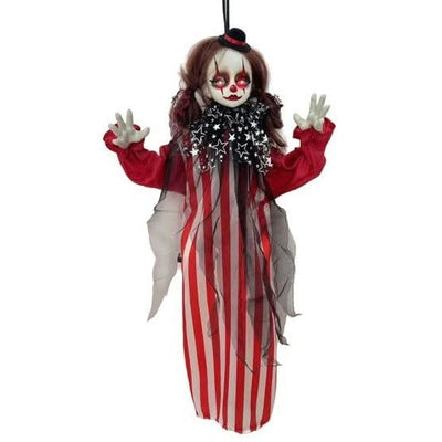 Light Up Hanging Clown Kids 80cm - Striped Clown