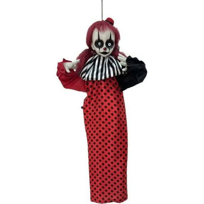 Light Up Hanging Clown Kids 80cm - Red Clown