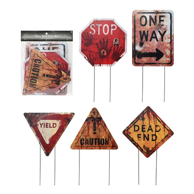 Halloween Spooky Road Signs Yard Sign 5Pce