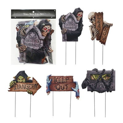 Danger Yard Signs 36.8cm Asst 5pce