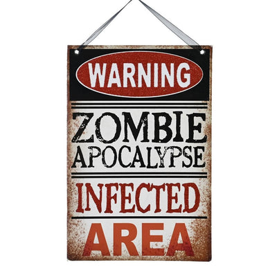 Warning Zombie Apocalypse Hanging Sign 29.5cm