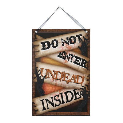 Warning Do Not Enter Undead Inside Hanging Sign 29.5cm