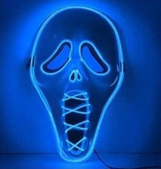 Stitched Demon Light Up Mask - Blue