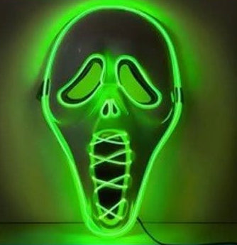 Stitched Demon Light Up Mask - Green