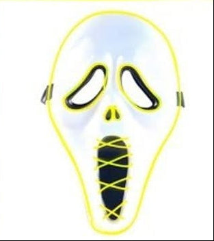 Stitched Demon Light Up Mask - White and Yellow