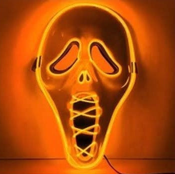 Stitched Demon Light Up Mask - Orange