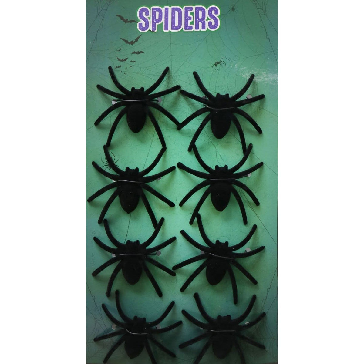 Halloween Spiders 8 Pack-Black
