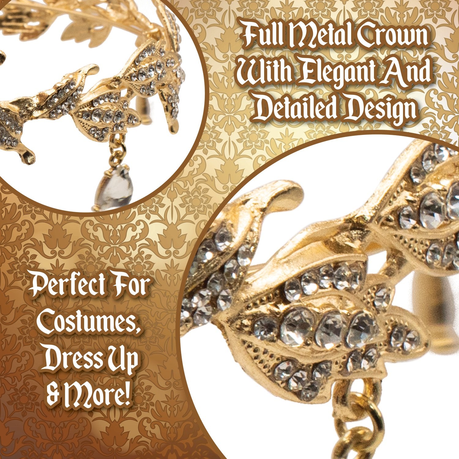 Elegant Gold Leaf Crown