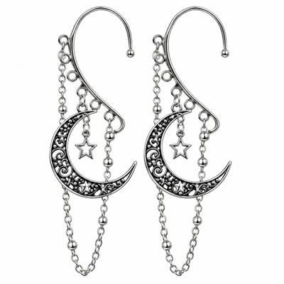 Big Moon & Star Ear Cuffs