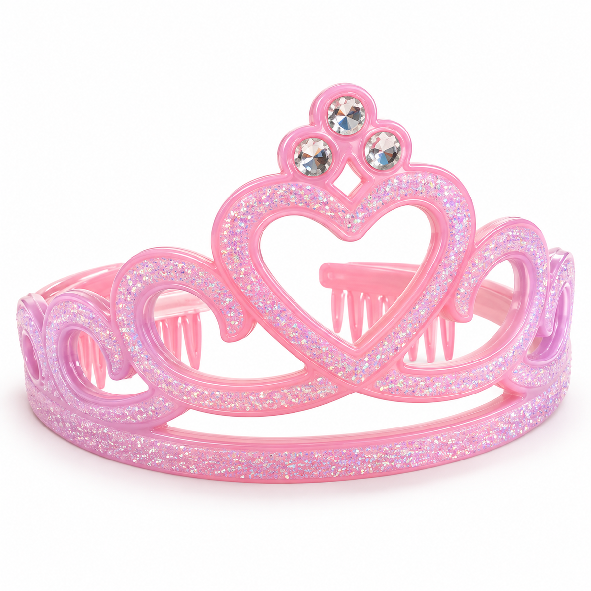 Glitter Pink Heart Tiara, Child