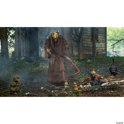 Creepy 60 Mangey Rat Animated Prop with Lifelike Movements and Scary Squeaking Sounds