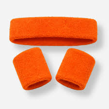 80s Neon Sweatbands, Orange