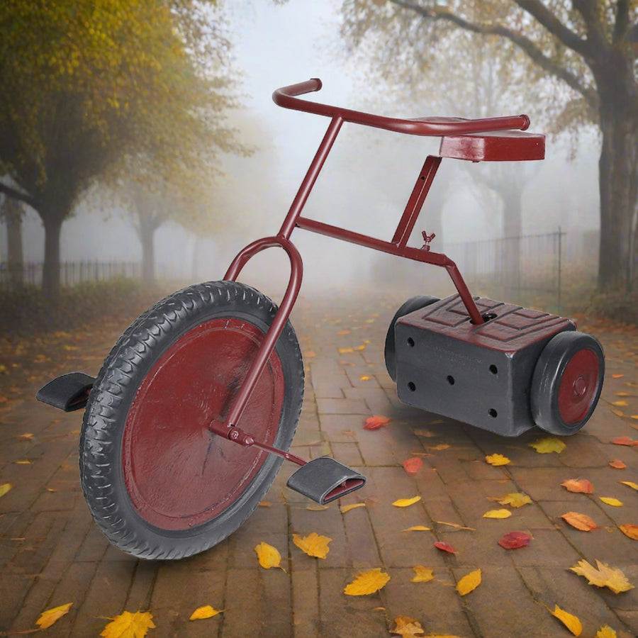 A spooky and animated ghostly tricycle prop with eerie ghost figures