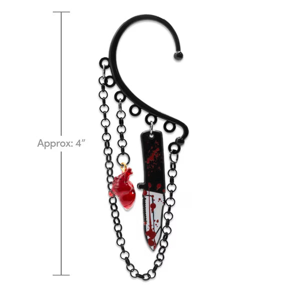 Dagger & Heart Ear Cuffs
