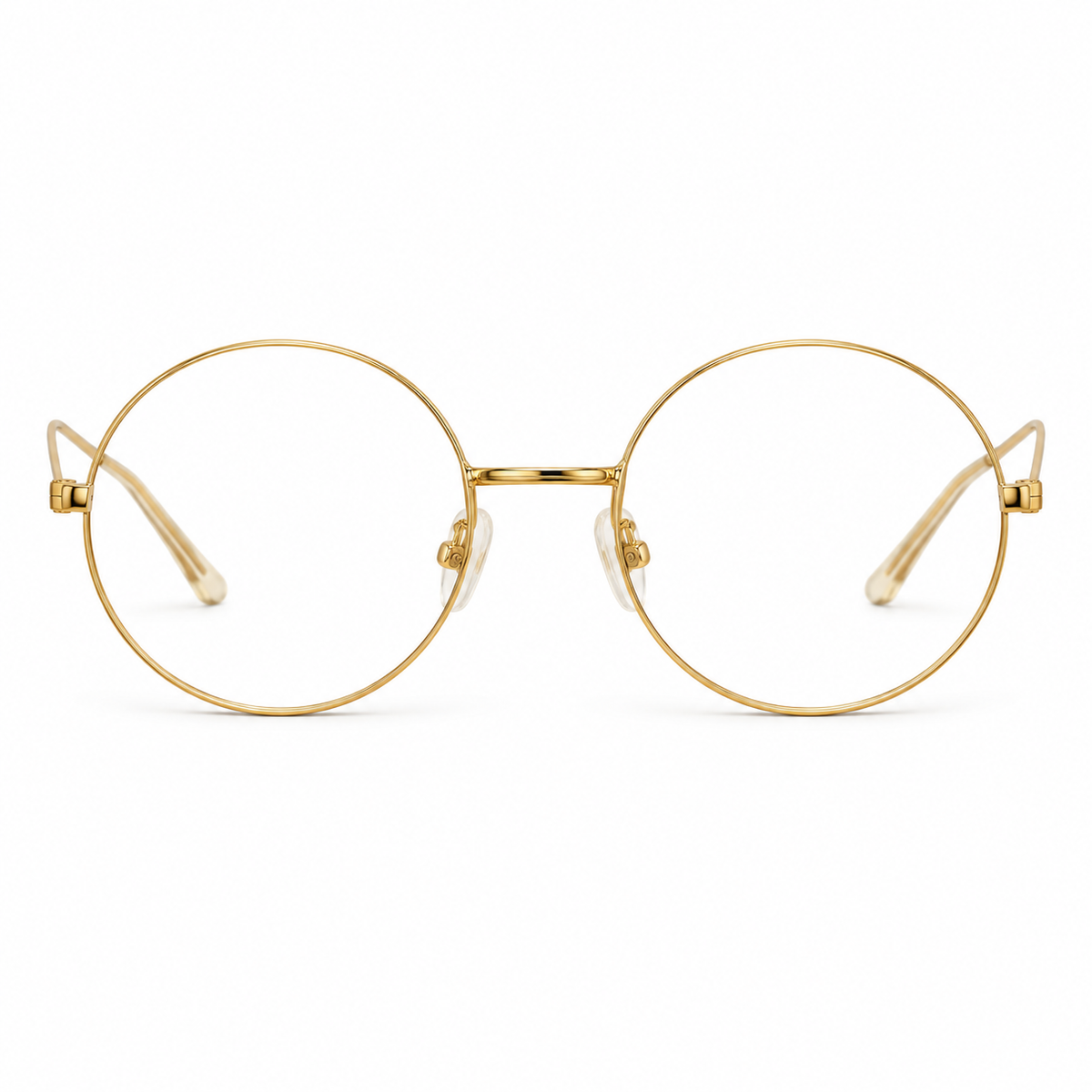 Round Costume Glasses, Gold Frame
