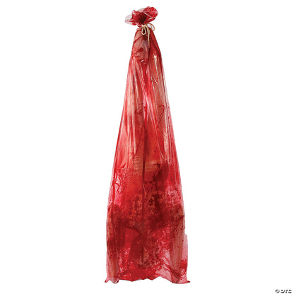 Realistic lifelike bloody body in bag Halloween prop for decoration