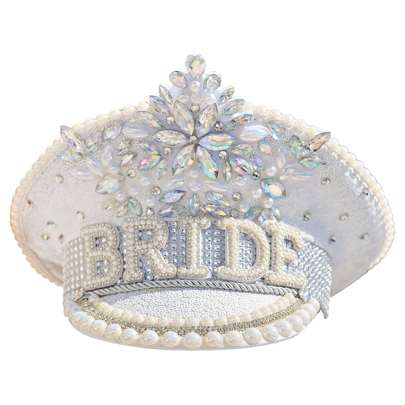 Rhinestone and Pearl Bride Party Hat
