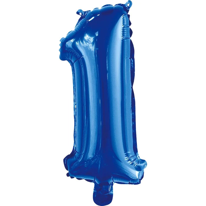 Number 1 Blue Foil Balloon - 35cm