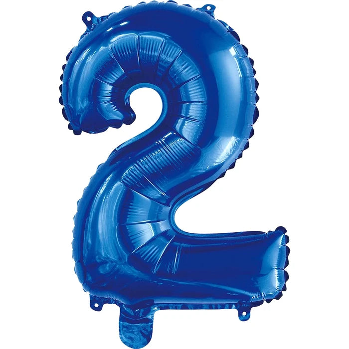 Number 2 Blue Foil Balloon - 35cm