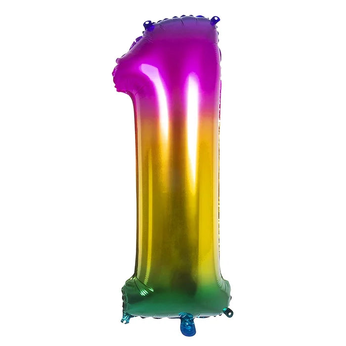 Number 1 Rainbow Foil Balloon-86cm