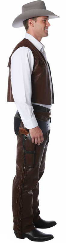 Cowboy Chaps Men's Costume - Side View