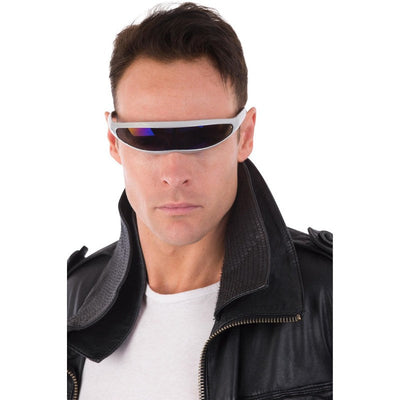 Silver Cyclops Costume Sunglasses with UV protection and adjustable nose pads