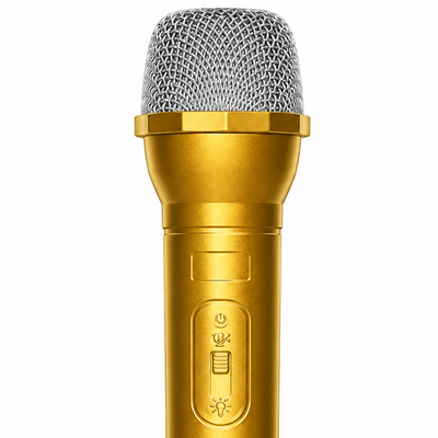 Gold Microphone Costume Accessory