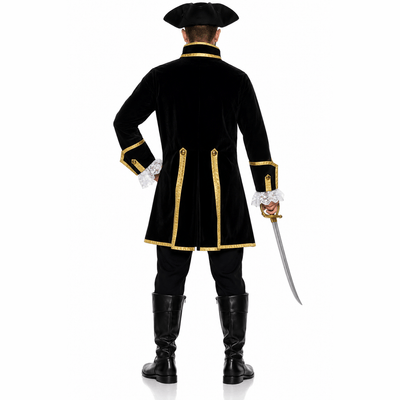 Pirate Captain, Black Adult Costume