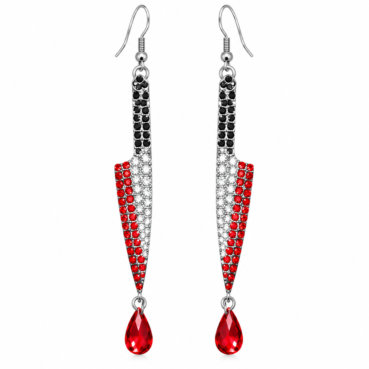 Rhinestone Dagger Costume Earrings