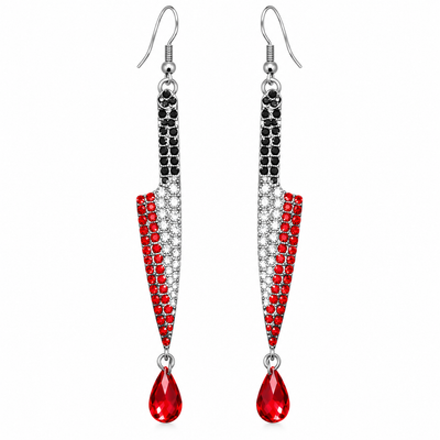 Rhinestone Dagger Costume Earrings
