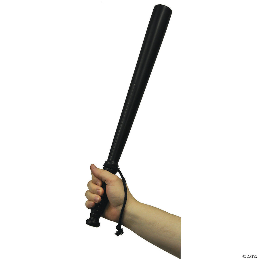 Black Deluxe Billy Club with Leather Grip and Metal Reinforcements for Security and Self-Defense