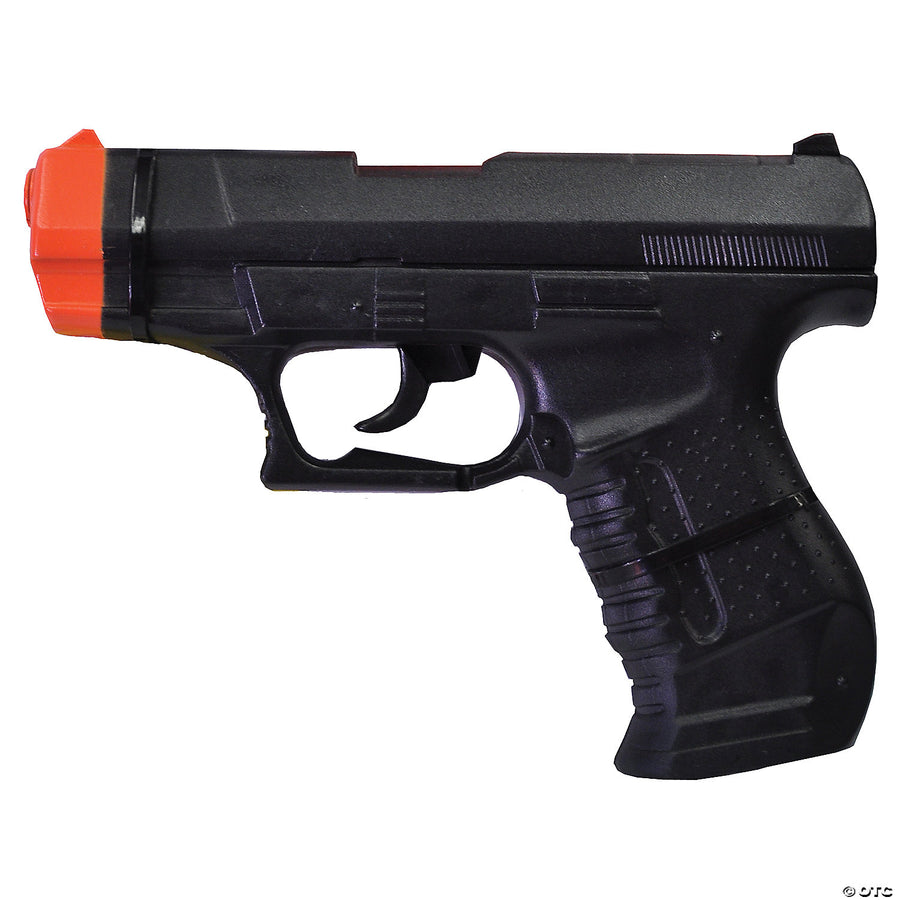 Black double agent gun with sleek design and red laser sight